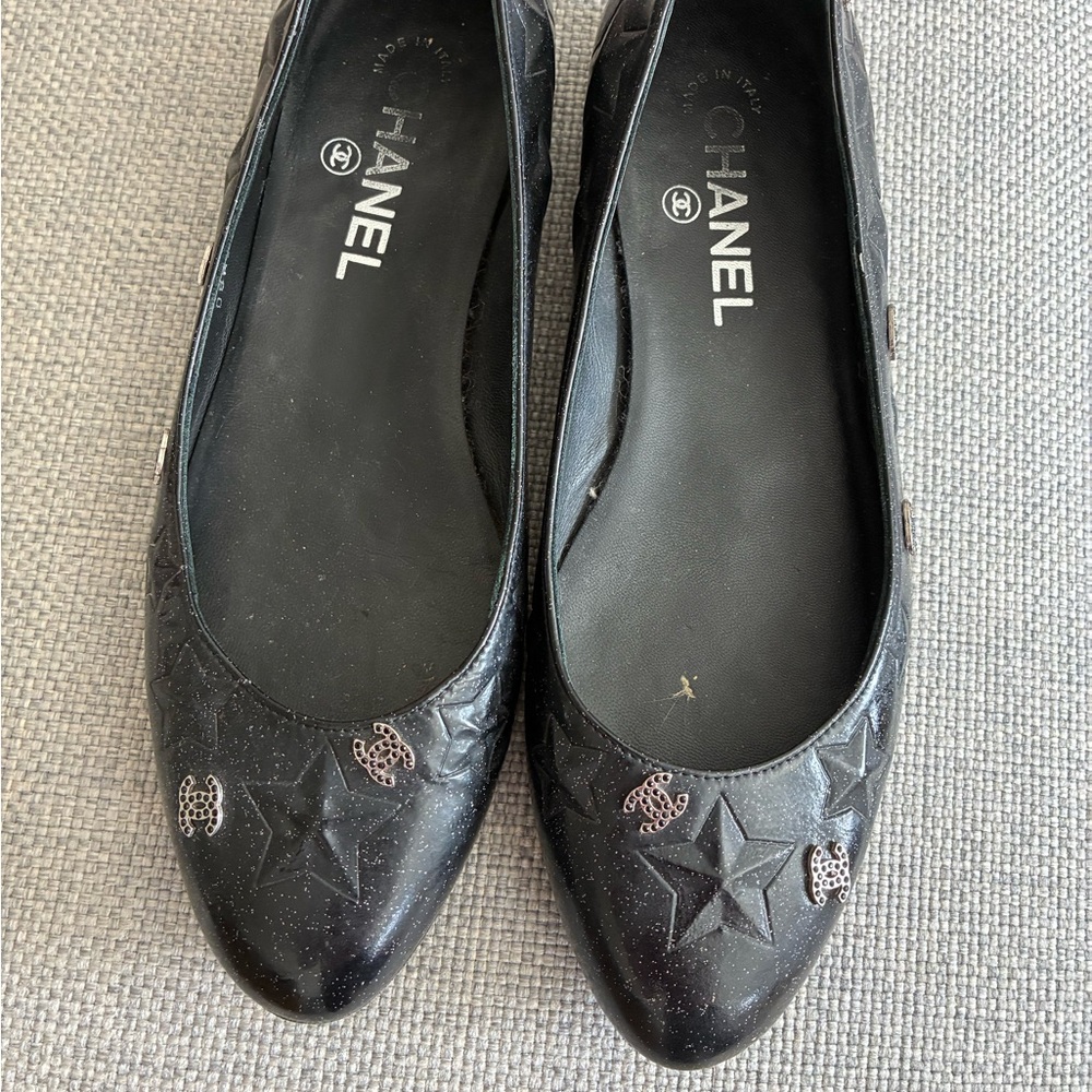 CHANEL Black Star Embellished Loafers Limited Edition